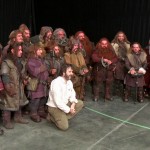 rodaje - actores de el Hobbit y extras