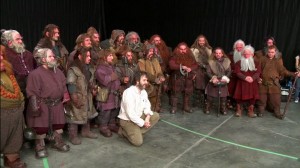rodaje - actores de el Hobbit y extras