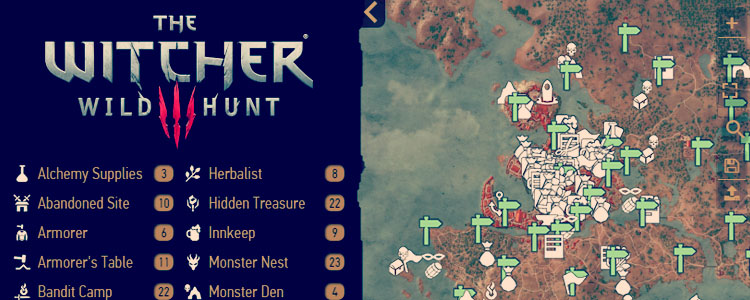 Mapa interactivo de The Witcher III Wild Hunt